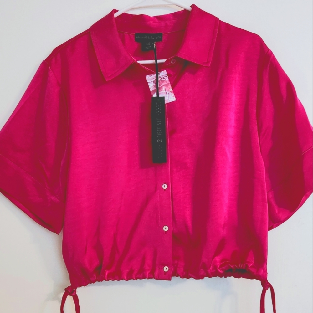 Berry Button-Up Women's Top